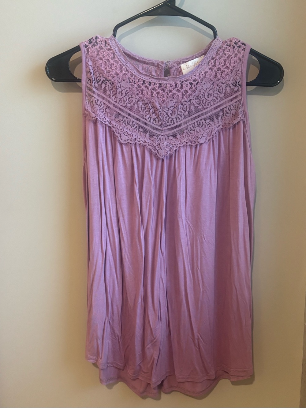 Allie Rose Lavender Lace Sleeveless Top
